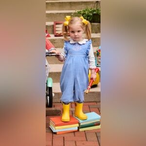 Brand new. Size 3. Bella Bliss Corduroy Berkley Overall-Blue